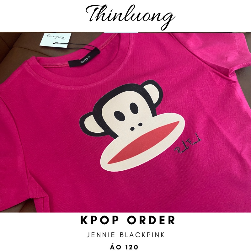 (Sẵn - video ) Áo thun cotton dáng croptop giống Jennie màu hồng đậm
