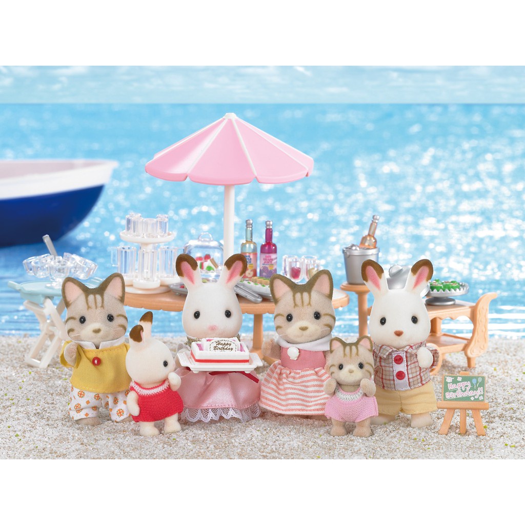 Đồ Chơi Sylvanian Families Bữa Tiệc Sinh Nhật Trên Biển Seaside Birthday Party