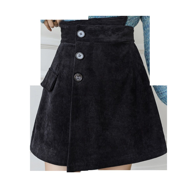Chân Váy Nhung Tăm Cạp Cao Cúc Lệch Hàng Loại 1 Chuẩn Shop - Youmei V01 | BigBuy360 - bigbuy360.vn
