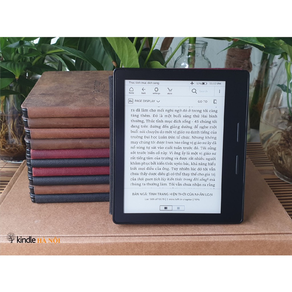 Máy đọc sách Kindle Oasis 1 (8th) đi kèm Charging cover, có phím chuyển trang, nghe Audible, màn 6inch 300PPI | BigBuy360 - bigbuy360.vn