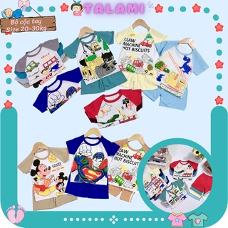 Đồ bộ quần áo trẻ em chất cotton size nhỡ cho bé trai từ 20-30kg