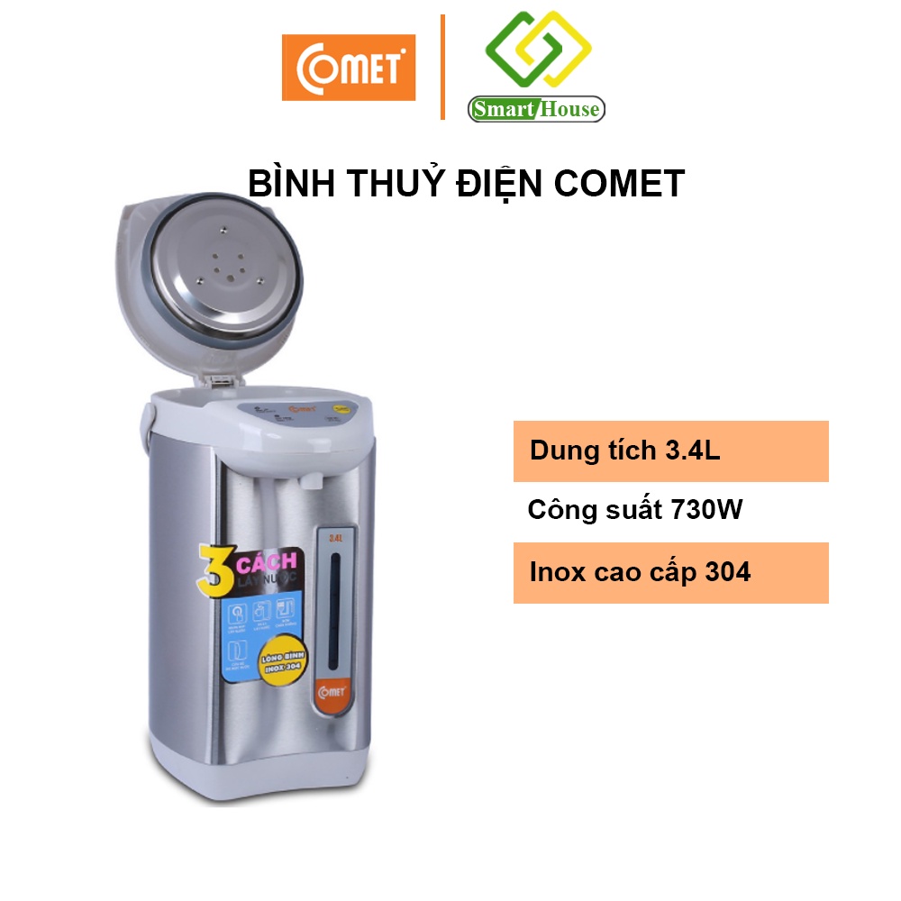 Bình thủy điện thép không gỉ 3.4L Comet CM3217