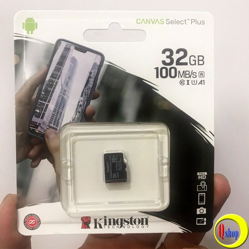 Thẻ nhớ MicroSD Kingston 32GB Canvas Select 100R CL10 UHS-I Single Pack no adapter