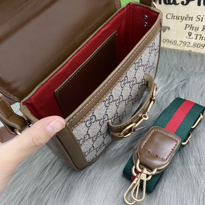 Túi Viền Nâu Hồ Ngọc Hà bản 2 dây đeo hàng siêu cấp size 19cm (ảnh thật shop chụp - kèm video shop quay)