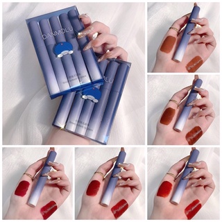 Set 5 Thỏi Son Kem Lì DANMOLU vỏ xanh Nội Địa Trung