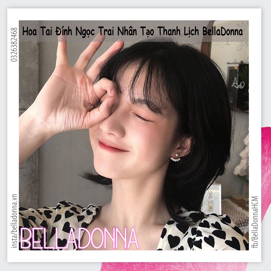 (HCM_Giao Nhanh) Hoa Tai Đính Ngọc Trai Nhân Tạo Thanh Lịch Cho Nữ BellaDonna 16