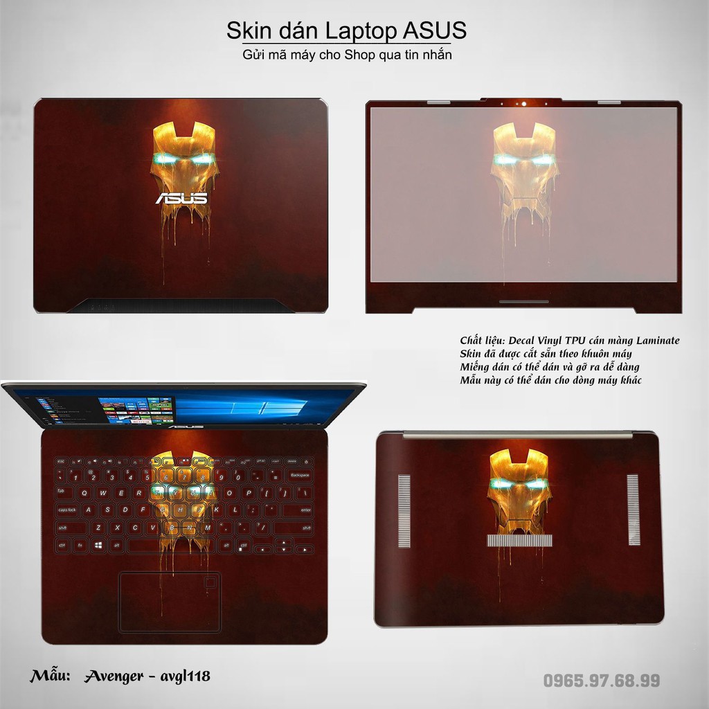 Skin dán Laptop Asus in hình Avenger _nhiều mẫu 3 (inbox mã máy cho Shop)