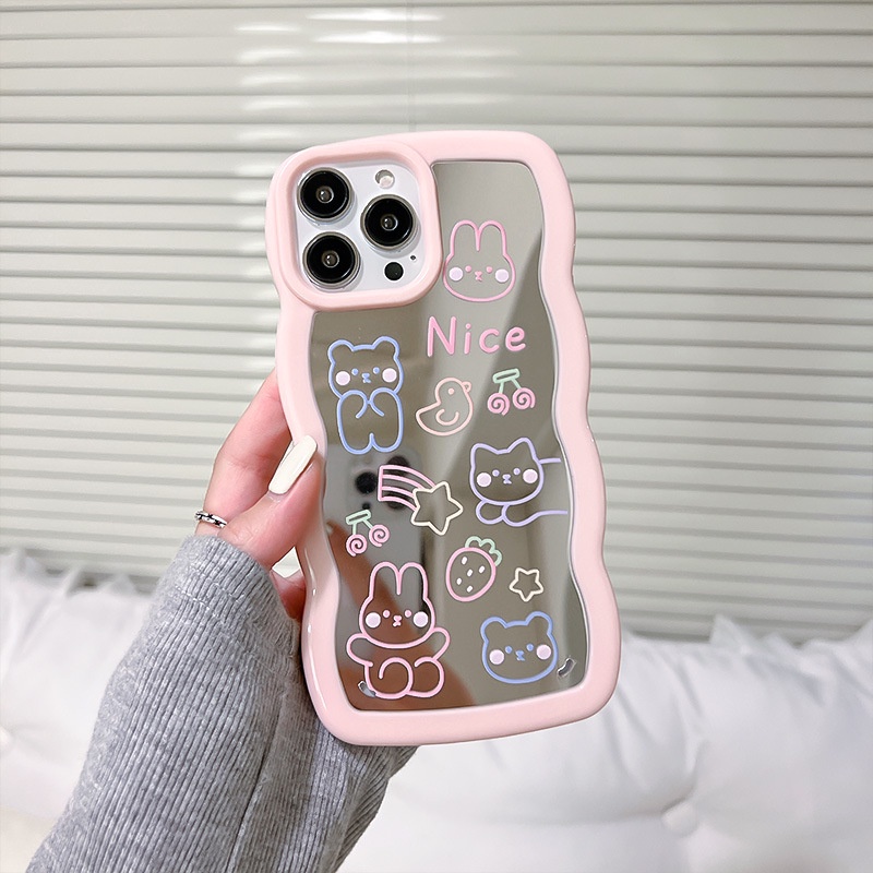 Ốp lưng iphone Ốp Điện Thoại Mặt Gương Họa Tiết Hoạt Hình Cho Iphone 13Promax 12 6 7 8 PLUS Dinuo case