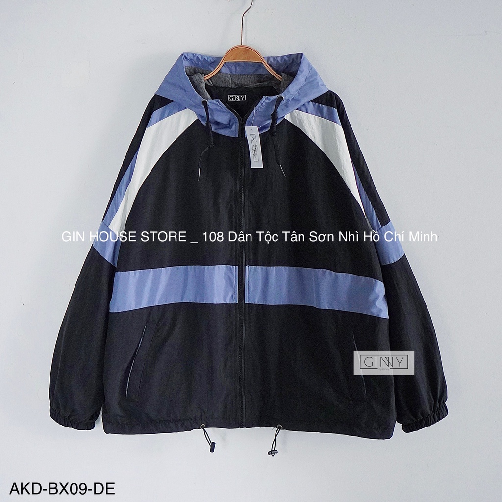 Áo khoác dù nữ chống nắng phối màu Mixxi BX-09 | Lót dù cotton mặc thoáng mát, có túi trong | GINHOUSE SHOP