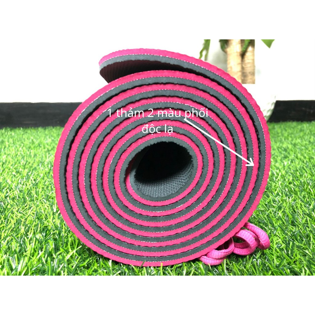 THẢM TẬP YOGA TPE CAO CẤP CHỐNG TRƯỢT PROCARE 6MM HAI MẶT ĐỊNH TUYẾN, TẶNG TÚI THẢM