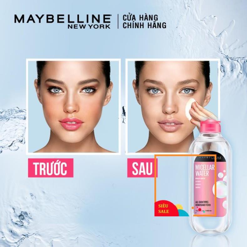 Nước Tẩy Trang Micellar Dưỡng Da Không Cồn 4 Trong 1 Maybelline New York Micellar Water 4-in-1 400ml