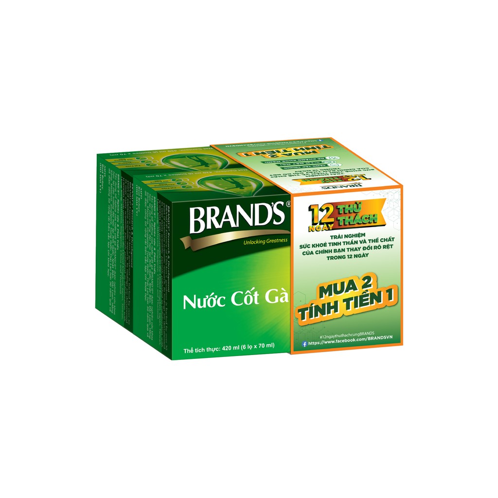 Hộp 6 Chai Nước Cốt Gà BRAND'S (70ml/Chai) - Tặng 1 Hộp Cùng Loại