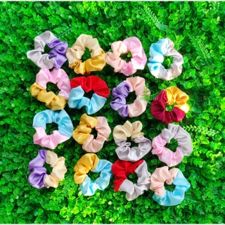 Scrunchies phi bóng nối 2 màu giá rẻ (ib chọn mẫu)