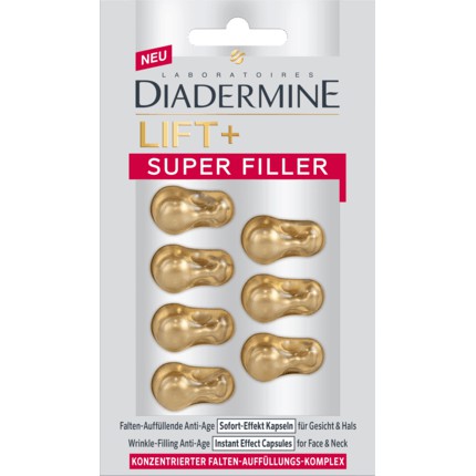 Viên tinh chất chống lão hóa, xóa tan nếp nhăn Lift+ Super Filler Hyaluron - Diadermine (4 ml x 7 viên - Hàng Nhập Đức)