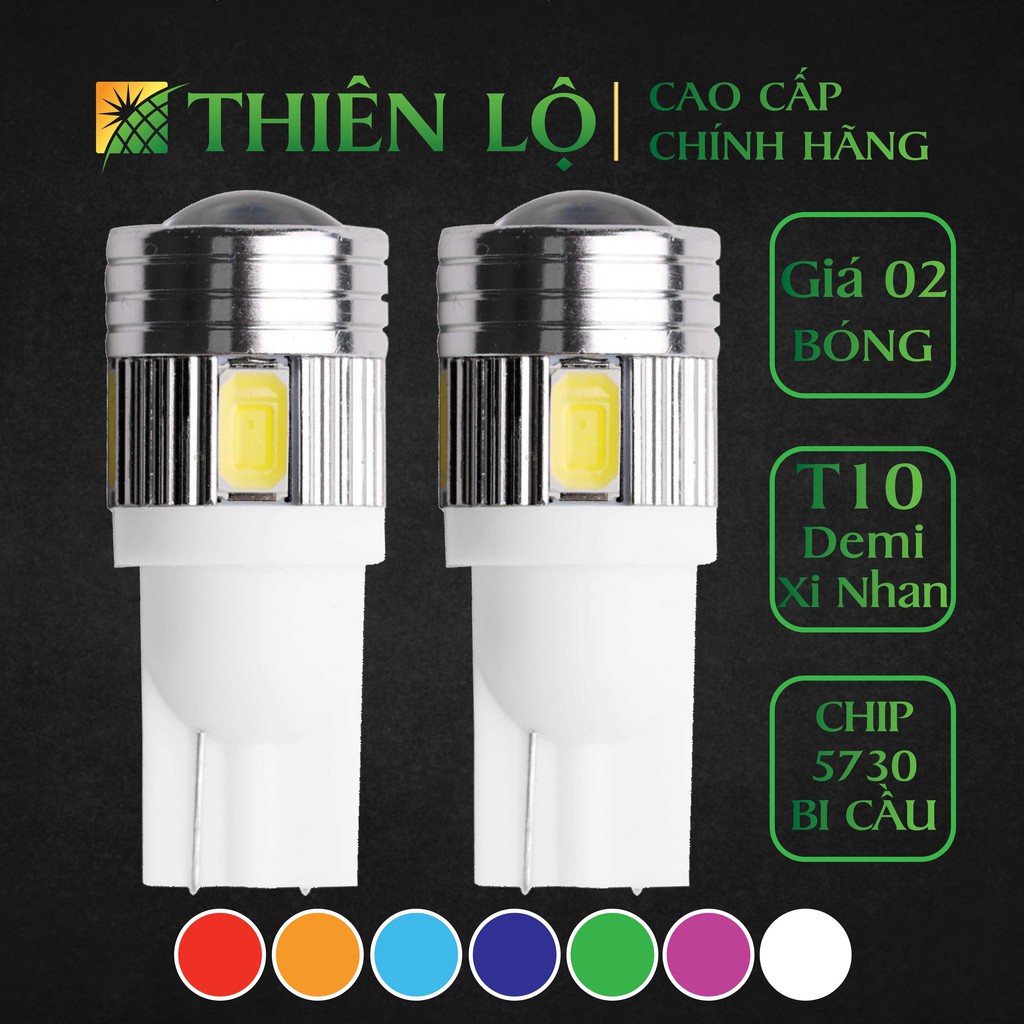 [GIÁ 2 ĐÈN][CHIP THẾ HỆ MỚI] Bóng đèn LED xi nhan T10 demi 6 SMD 5730 bi cầu của Thiên Lộ dành cho ô tô xe máy