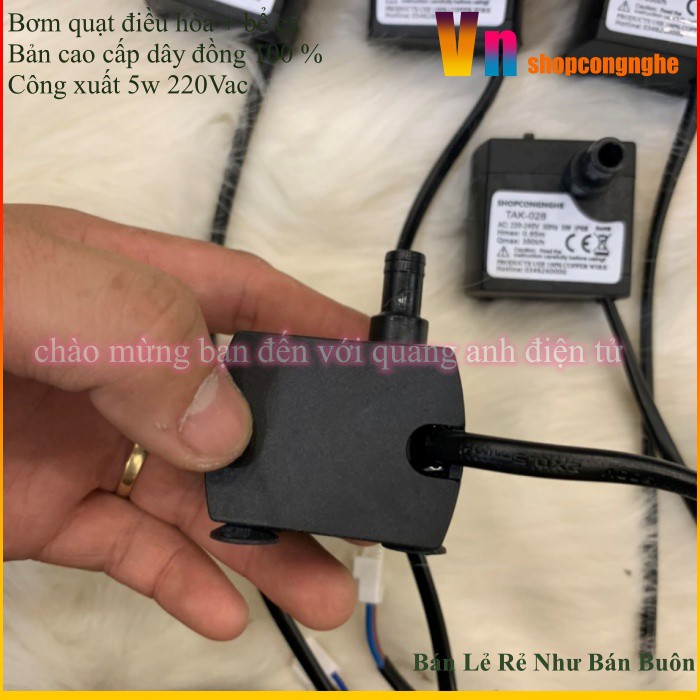 Bơm nước cho quạt hơi nứớc dây đồng 100% 5w