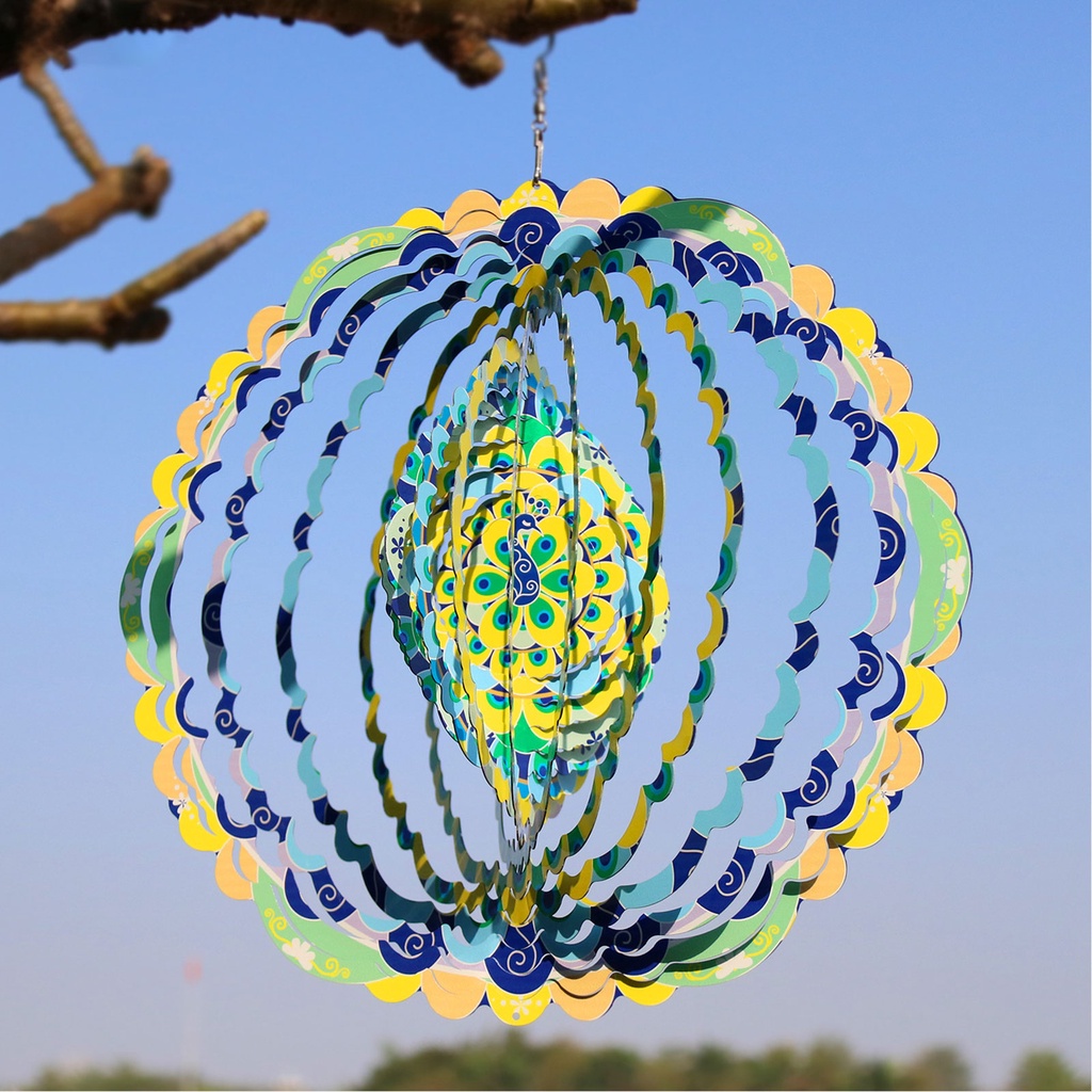 NEW FOFS 1Pcs Wind Spinner Stainless Steel Heart Shaped Wind Spinner Metal Garden Heart