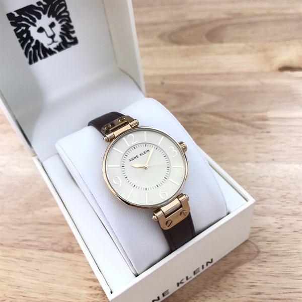 [CHÍNH HÃNG] Đồng Hồ Nữ ANNE KLEIN AK 10/9168IVBN DÂY DA NÂU MẶT VÀNG