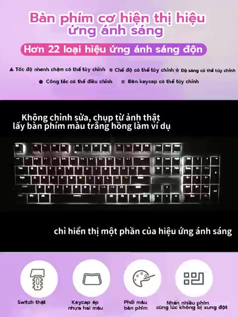 Bàn Phím cơ Gaming SG-8842 Blue/Red switch 104 phím Màu hồng có dây/ Đèn LED Chống Nước Chơi Game cho máy tính/laptop | BigBuy360 - bigbuy360.vn