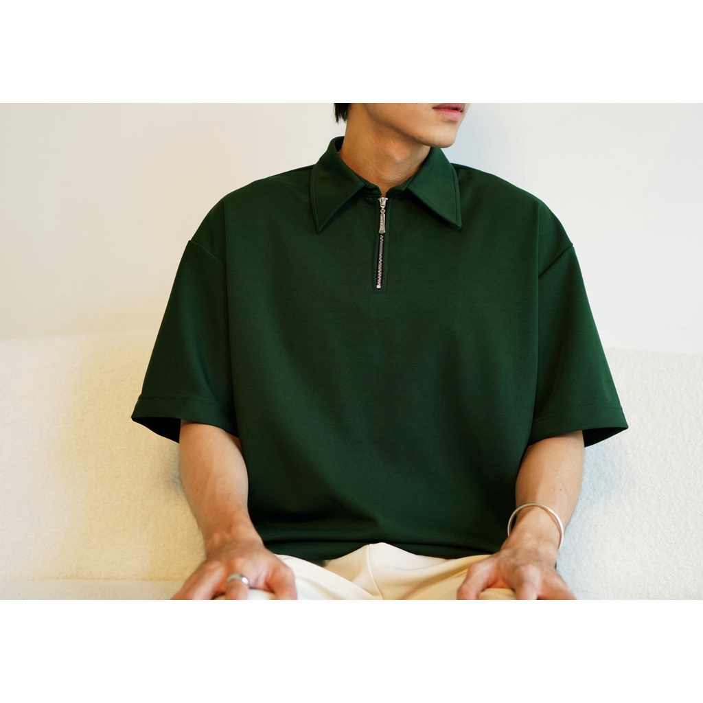 ÁO POLO PHẲNG ZIPPER DÂY KÉO CỔ DỆT KIM