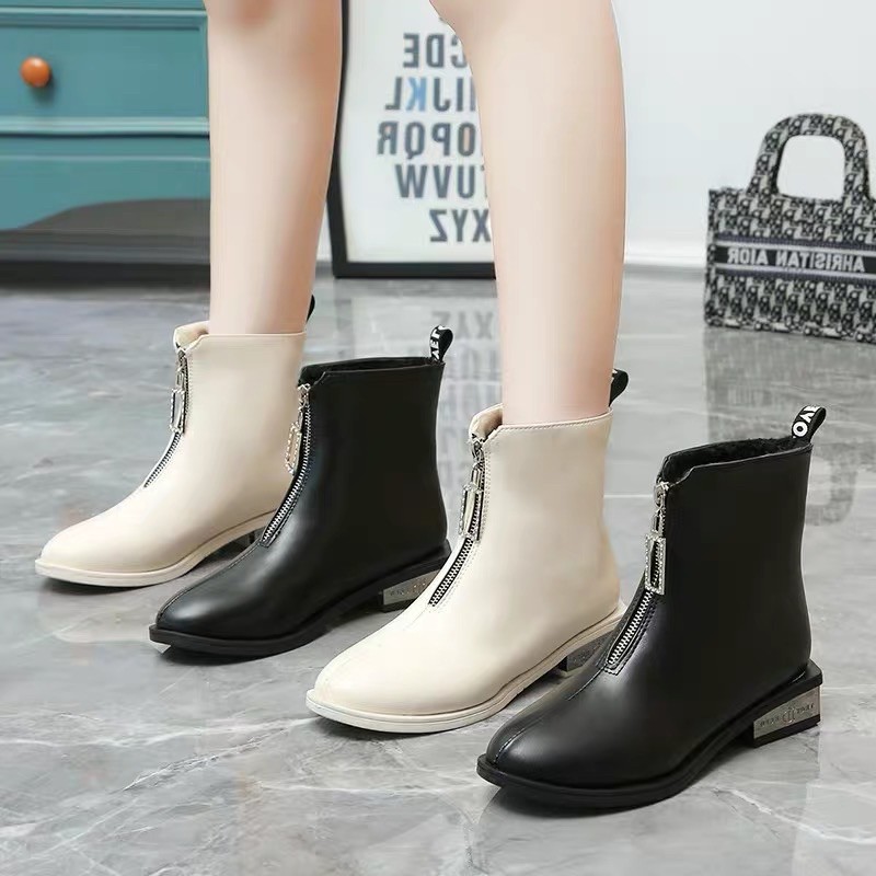 [ ODER ] Bốt da mềm gót đá BIGSIZE (35-43)
