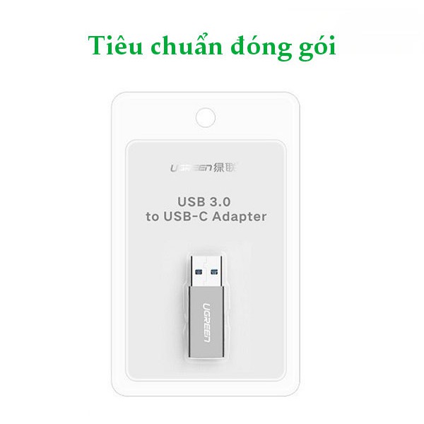 Adapter chuyển đổi USB 3.0 đực sang USB 3.1 Type C cái UGREEN US204 US276  dùng cho PC, laptop, macbook, điện thoại