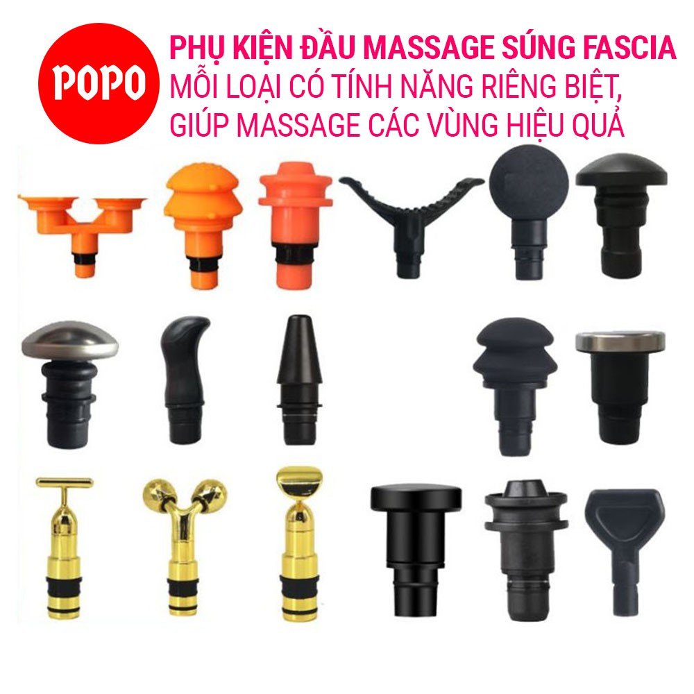 Phụ kiện đầu massage cho máy massage Fascia Fun chất liệu cao cấp, an toàn, dễ dàng thay thế đầu phù hợp bài tập POPO