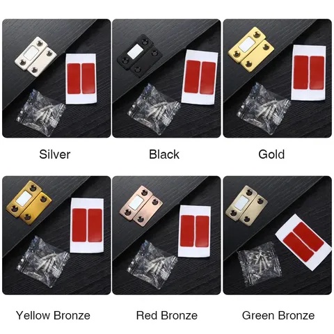 FEELING2Pcs/Set Nam Châm Hít Cửa,Gắn Cửa Lực Hút Cực Mạnh,Chốt Cửa Nam Châm Kèm Ốc Vít Cố Định Tiện Dụng Cho Tủ Đồ Nội Thất