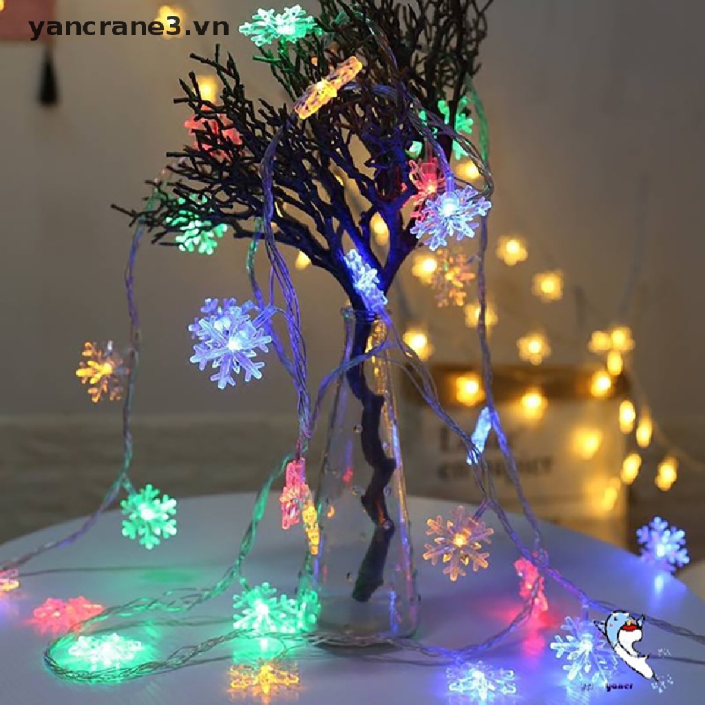 {YAN3} 20leds Snowflake String Lightsg garland Christmas Tree Lights New Year Holiday {yancrane3.vn}