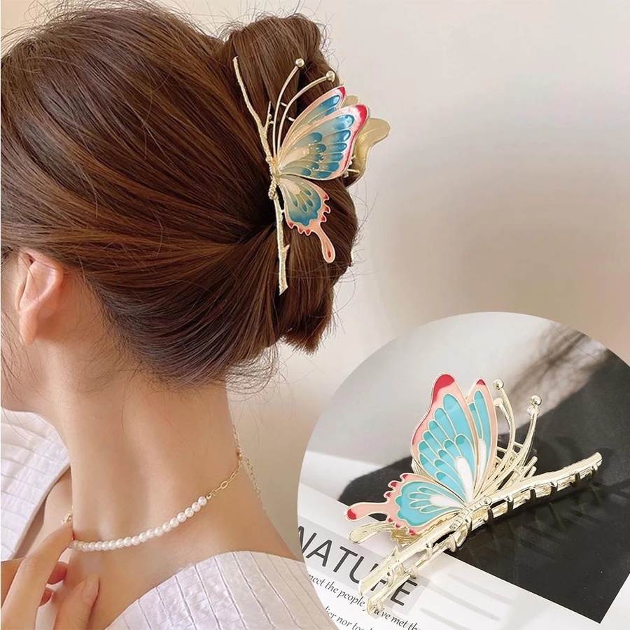 Kẹp Tóc Càng Cua Lớn Bằng Hợp Kim Hình Bướm Thời Trang Hàn Quốc Cho Nữ