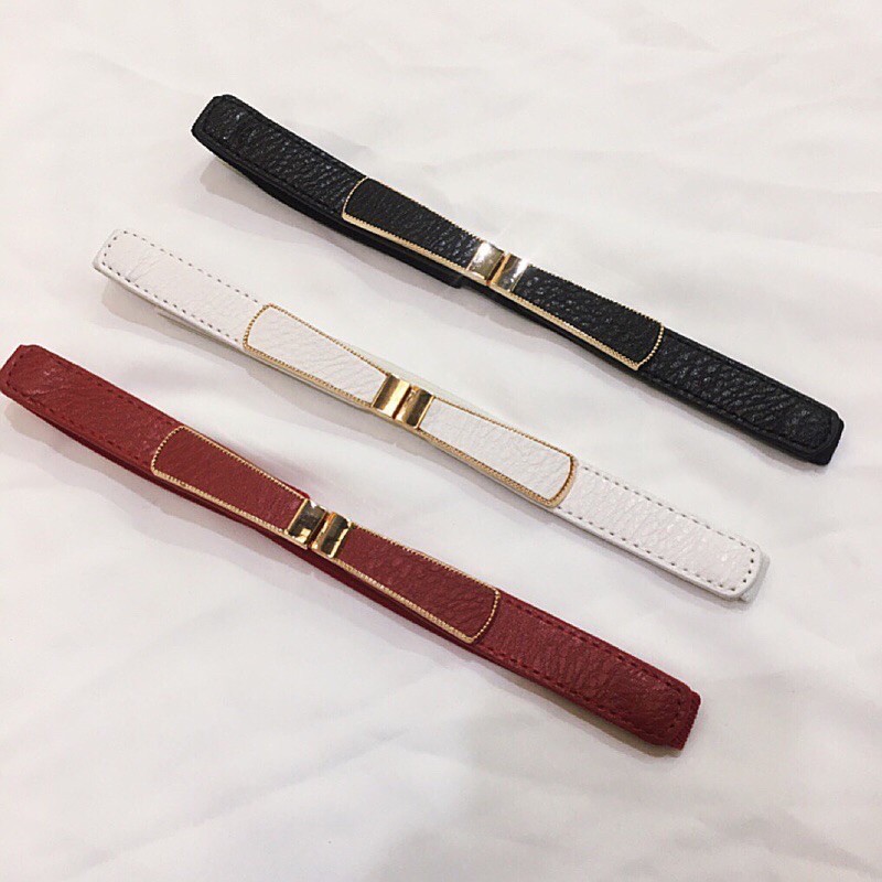 Đai Váy Chun Co Giãn Bản Nhỏ Mặt Hình Lá Me Hoặc Nơ Siêu Xinh