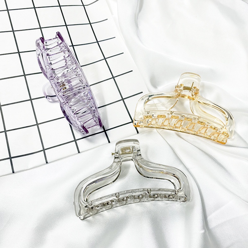 Kẹp tóc Haimeikang bằng nhựa trong suốt phong cách Hàn Quốc giản dị