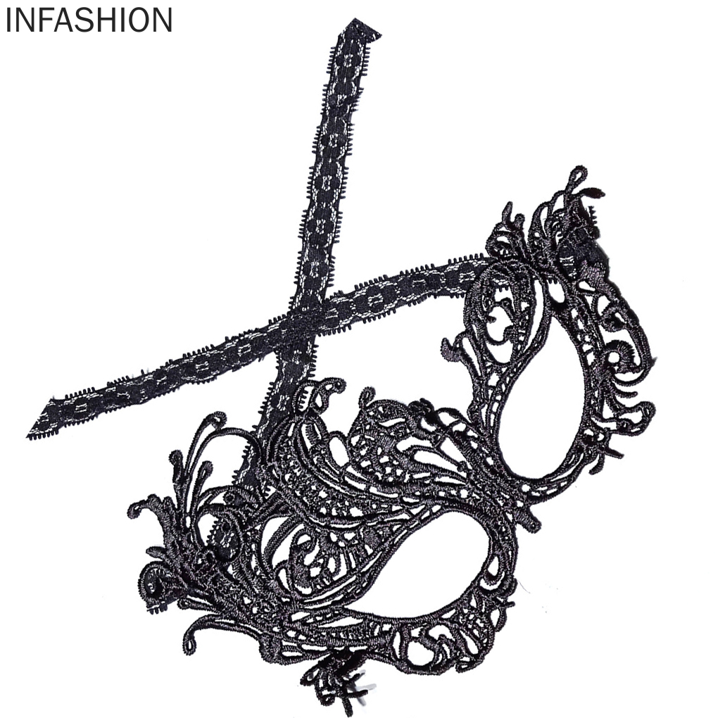 Mặt nạ dạ hội bằng ren màu đen quyến rũ cho nữ