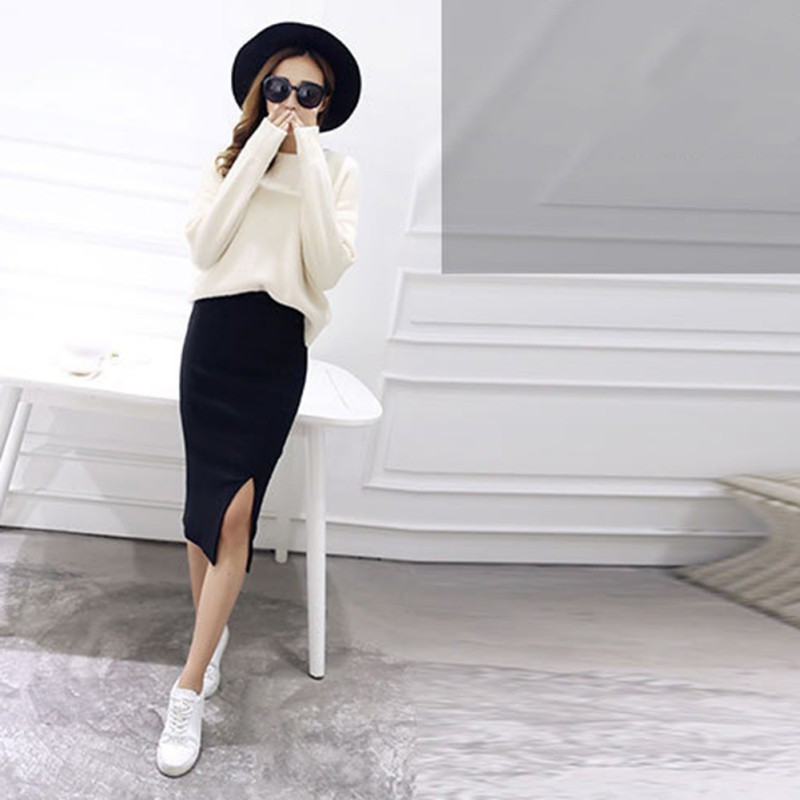 Chân váy bút chì dáng ôm thiết kế xẻ tà thanh lịch dành cho nữ