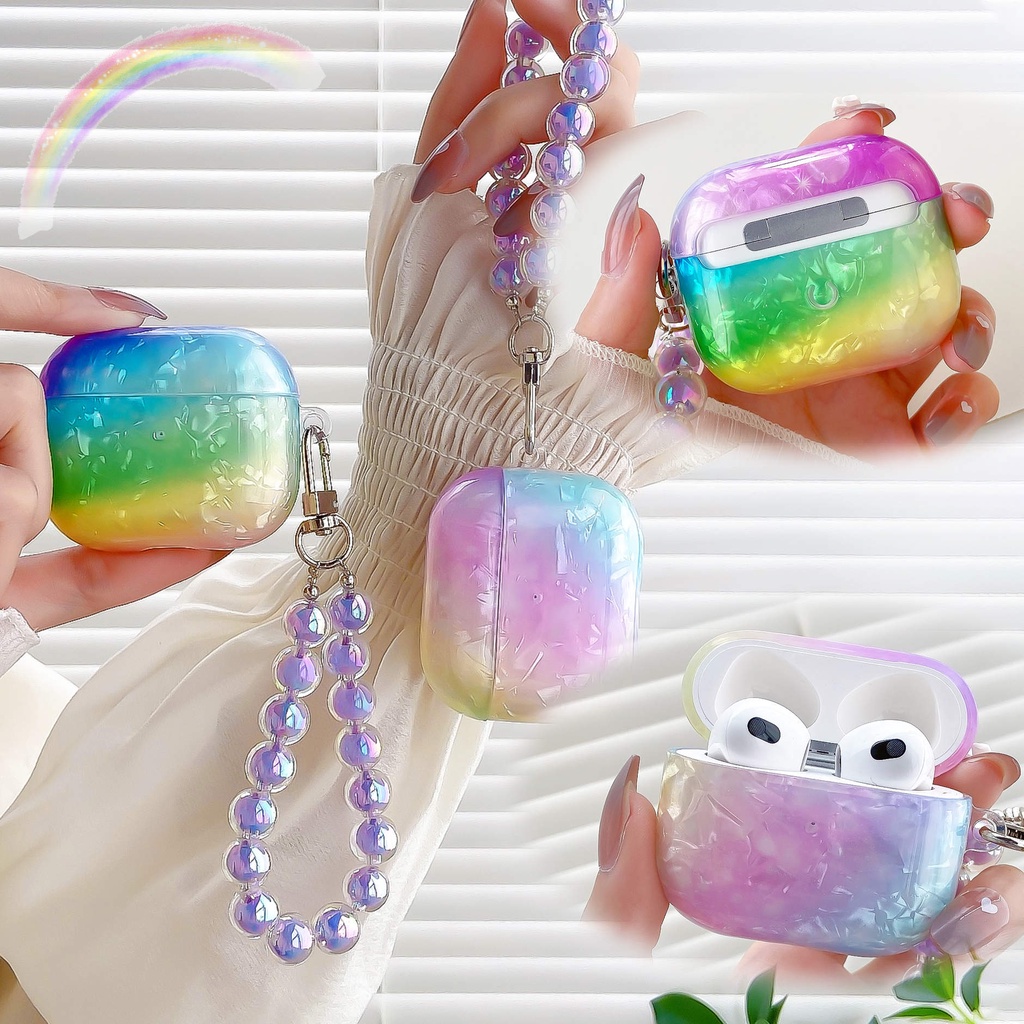 Vỏ Bảo Vệ Hộp Sạc Tai Nghe Airpods 3 Pro 2 3 Họa Tiết Cầu Vồng Thời Trang 2021 Ốp