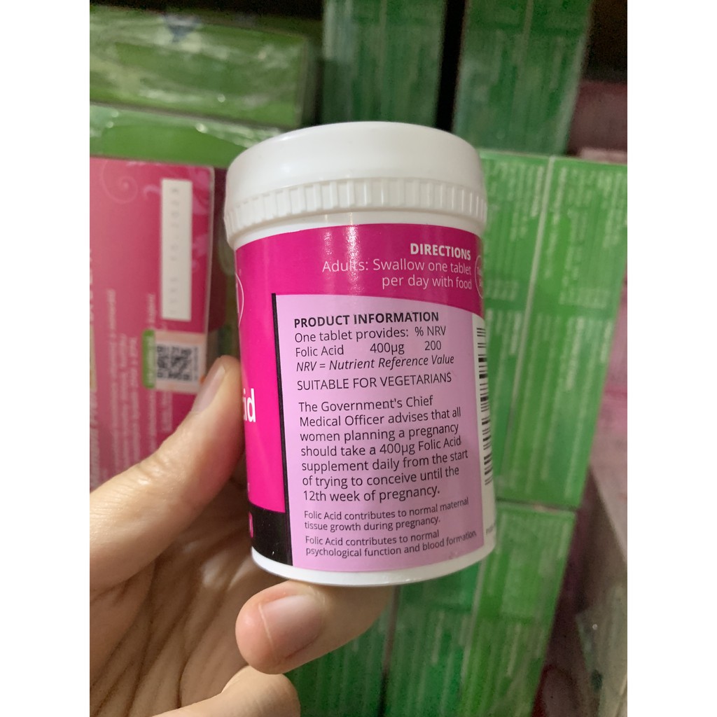 [Giá Gốc]  Basic Nutrition Folic Acid - Hộp 60 viên