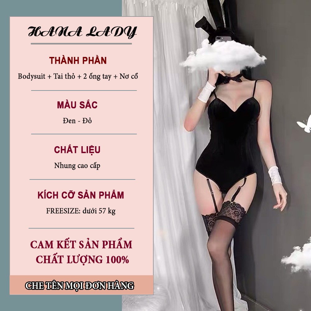 Bộ ngủ sexy -Cosplay Thỏ Nhung quyến rũ gợi cảm siêu sexy chất liệu cao cấp thoải mái C120