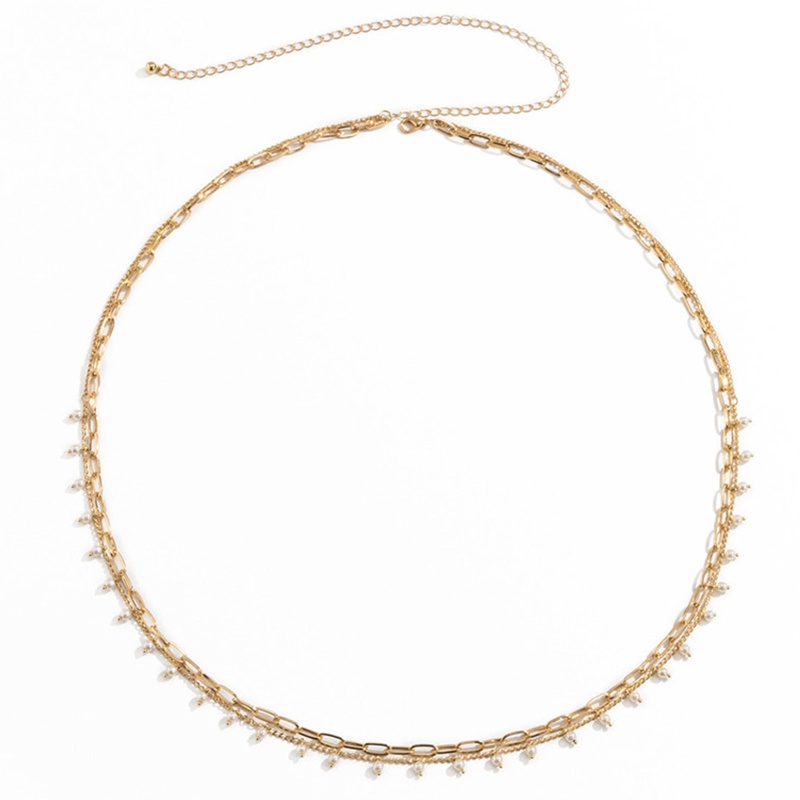 Dây Đeo Hông 2 Lớp Bằng Hợp Kim Và Ngọc Trai Nhân Tạo Cho Nữ