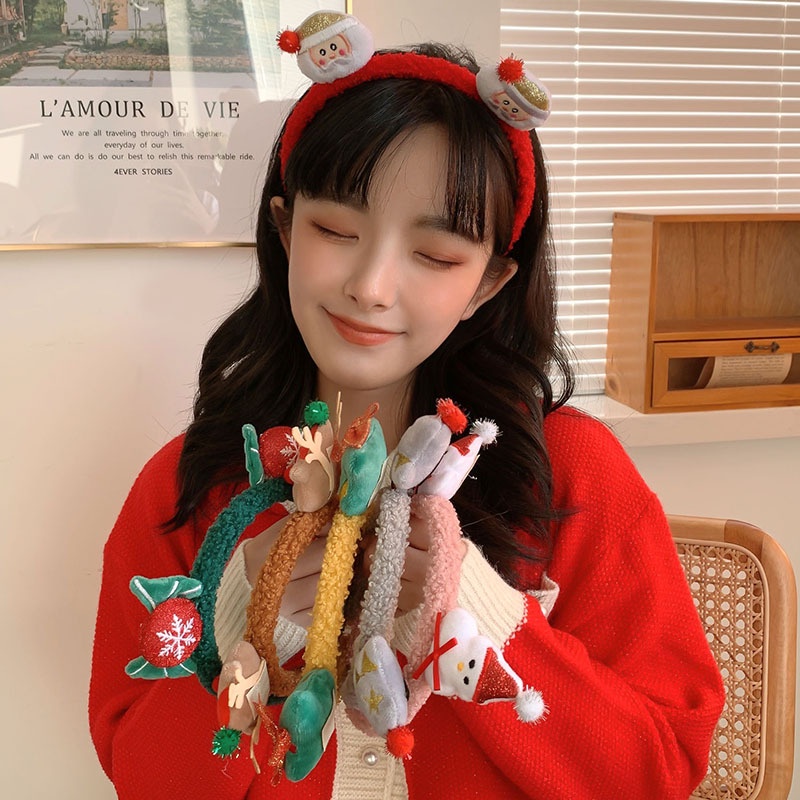 Băng Đô Cài Tóc Hình Ông Già Noel / Người Tuyết / Lông Cừu Kiểu Nhật Bản Và Hàn Quốc Mới