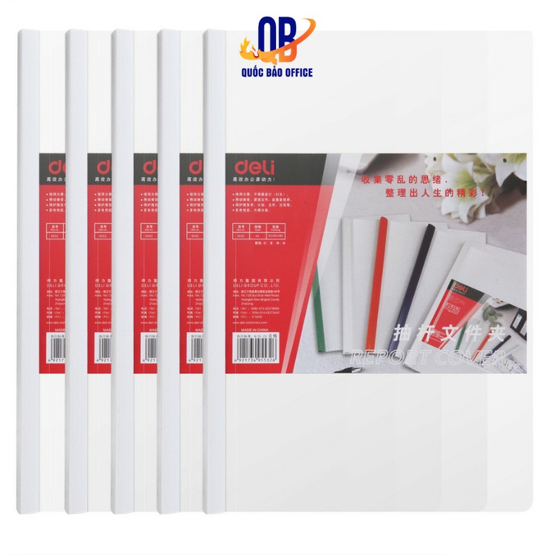 FILE rút gáy - Kẹp tài liệu A4 15MM DELI - xanh dương / xanh lá / đỏ / vàng - Combo 2 chiếc E5532