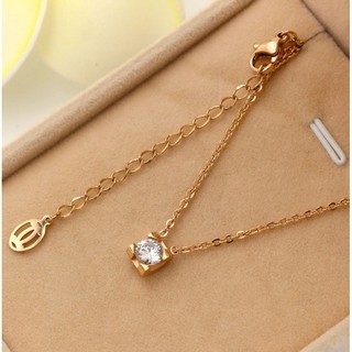 Dây Chuyền Nữ Mặt Đá Vuông Nhỏ Xinh Bilyshop Titan Ko Đen TT 0206 An Toàn Cho Sức Khỏe