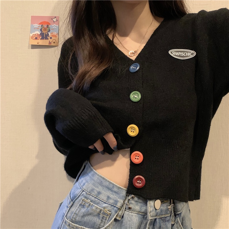 Áo Khoác Cardigan Dệt Kim Tay Dài Dáng Rộng Thời Trang Mùa Thu Cho Phái Nữ