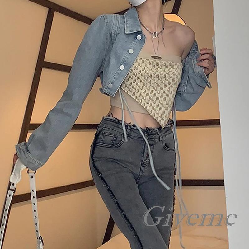 Áo Crop Top Cổ Thuyền Không Dây Thời Trang Nữ