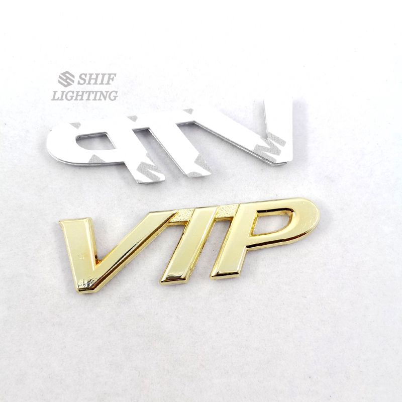 1 x Metal VIP Letter Logo Car Auto Truck Side Rear Decorative Emblem Badge Sticker Decal Replacement