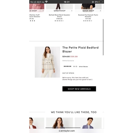 Khoác blazer dạ Ann Taylor xuất dư xịn size p2