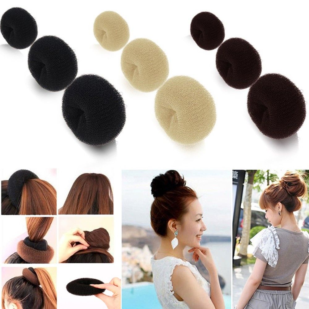 Dụng Cụ Búi Tóc Hình Bánh Donut 3 Kích Thước Bằng Xốp Thoải Mái Thời Trang Cho Nữ