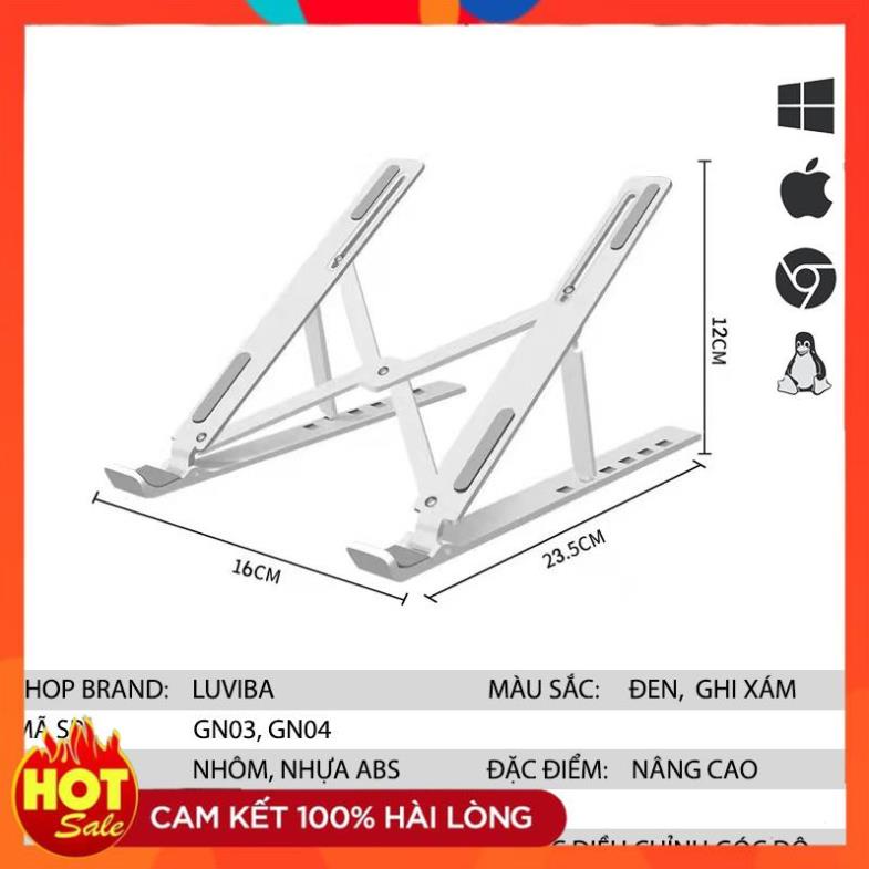 [Xịn] Giá đỡ laptop ipad macbook gấp gọn bằng nhôm stand nhôm để bàn 2 tầng LUVIBA G01
