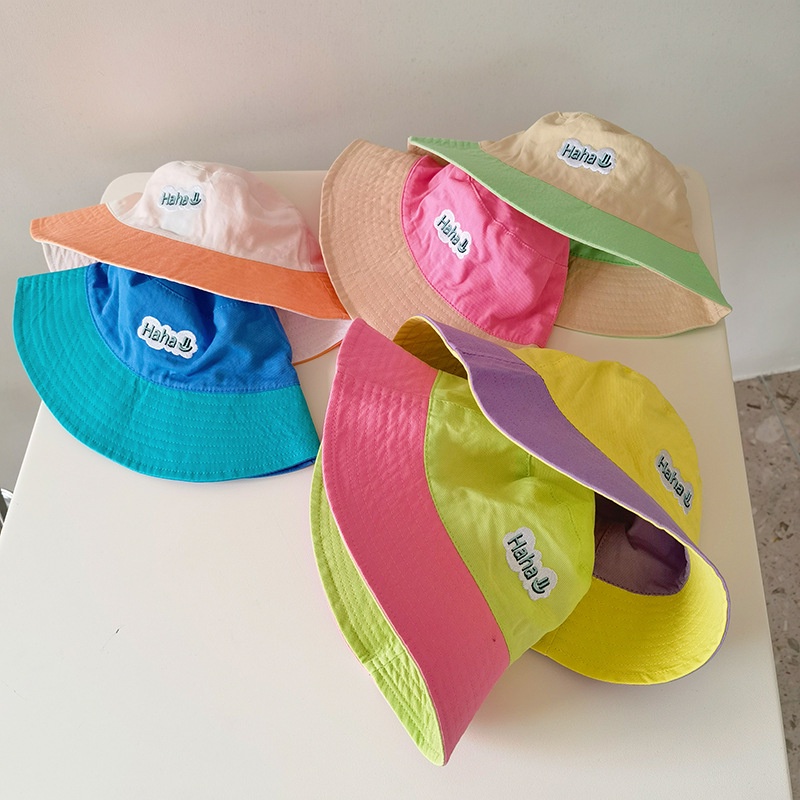 Mũ Bucket Chống Nắng Hai Mặt In Chữ Thời Trang Cho Bé 3-8 Tuổi