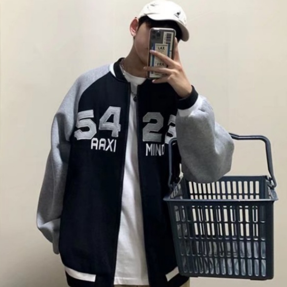 Áo Khoác Bomber unisex phong cách Hàn Quốc varsity jacket from rộng áo bóng chày nữ thời trang áo khoác jacket nam