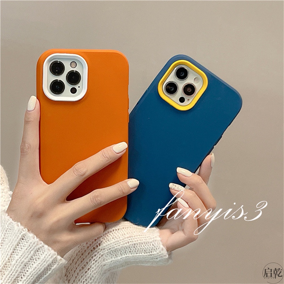 Ốp Điện Thoại Silicone Mềm Màu Trơn 3 Trong 1 Cho For iPhone 13 12 11 Pro Max X XR Xs Max 8 7 SE 2020